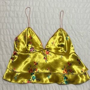 Urban Outfitters Clarissa Ruffle Cropped Top - Size L